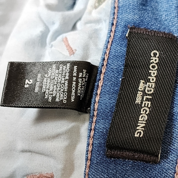 Express Distressed Blue Midrise Cropped Jeggings Size S - Picture 4 of 8